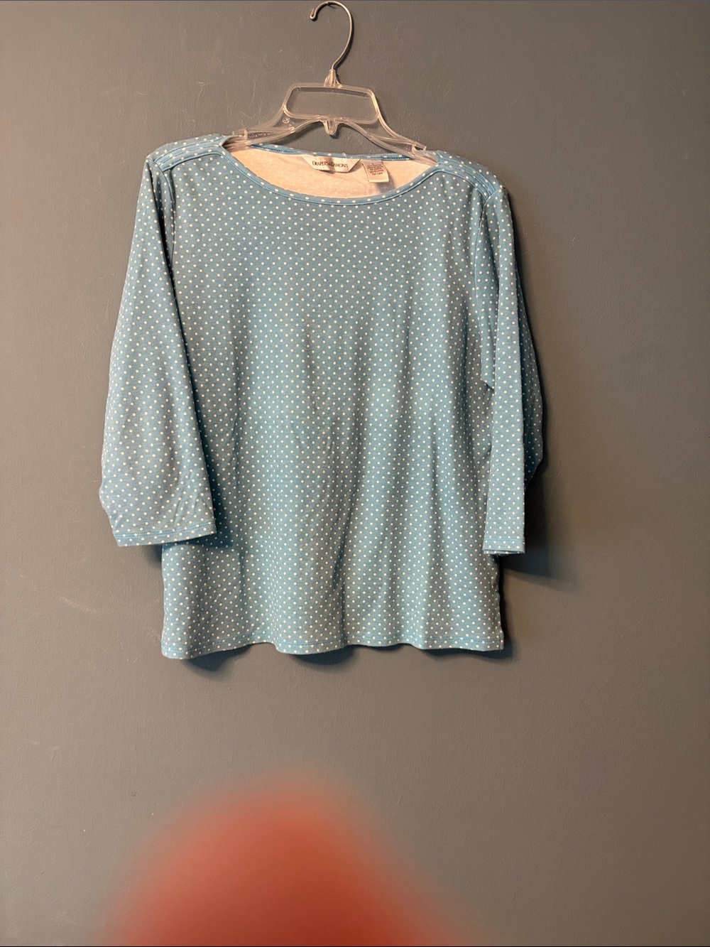 Light Blue Polka Dot Long Sleeve Tee